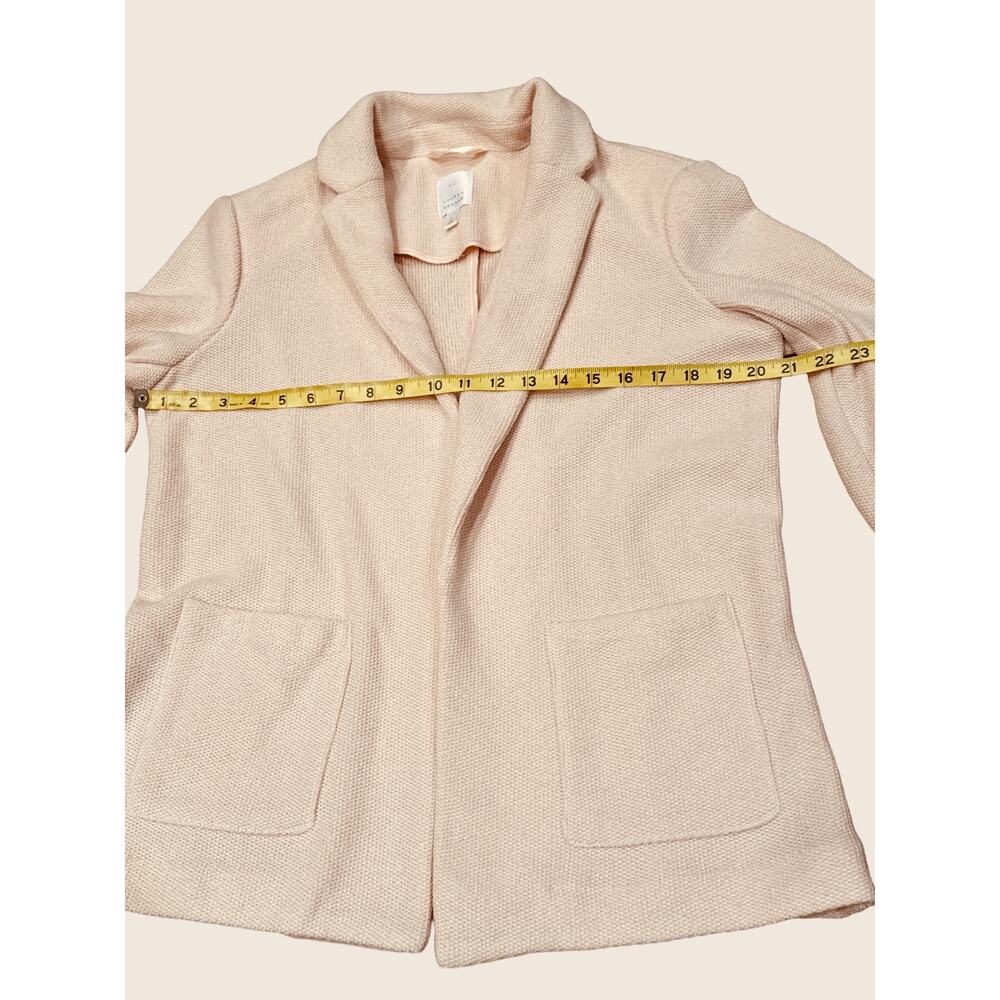 LC Lauren Conrad blush Pink knit Blazer Large Open-Front pockets coquette - Picture 7 of 9